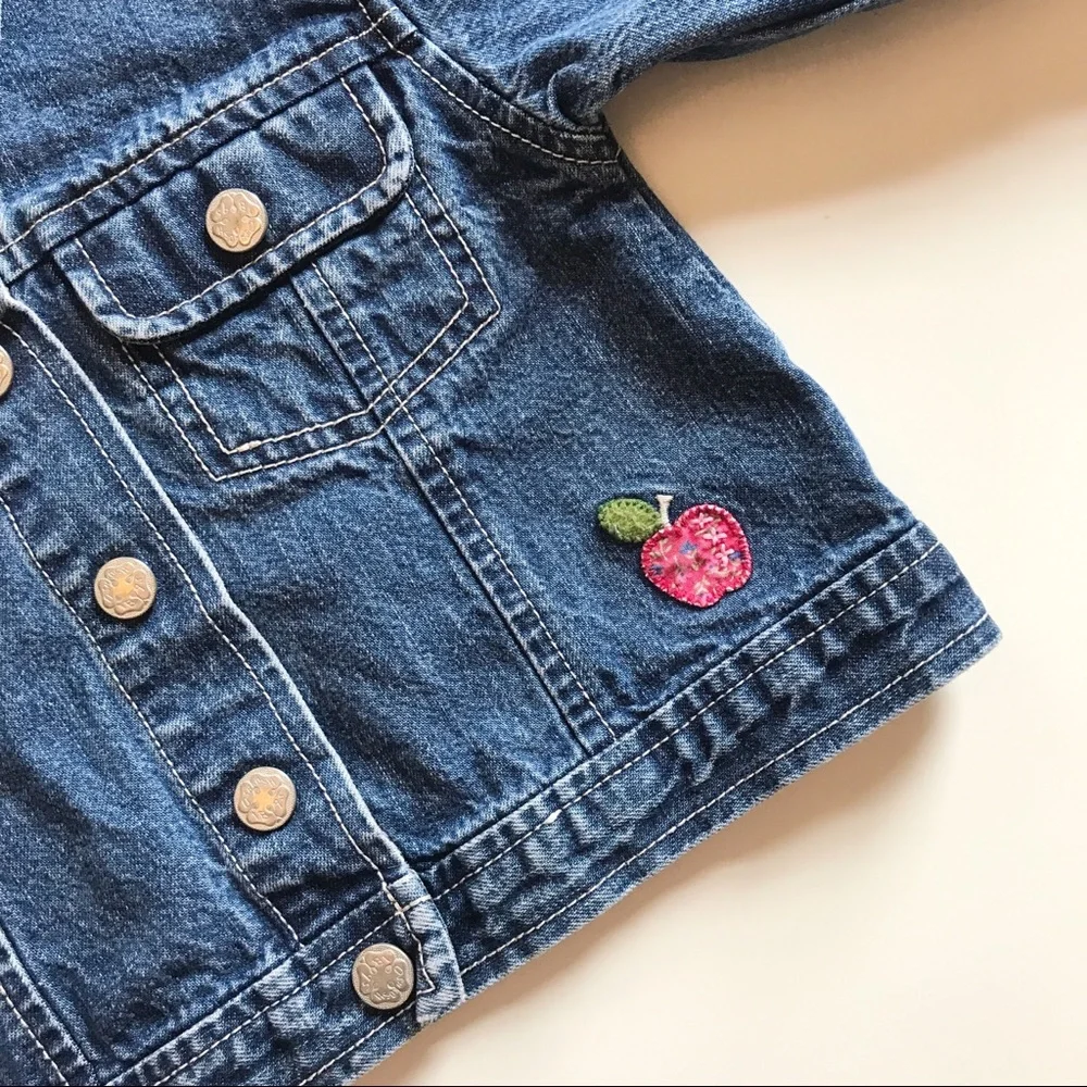 Vintage Oshkosh Flower Patch Denim Jacket | 12-18m